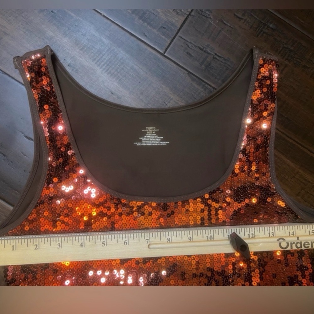 Modern Movement Sequin Tank Top Copper Brown - Picture 3 of 5